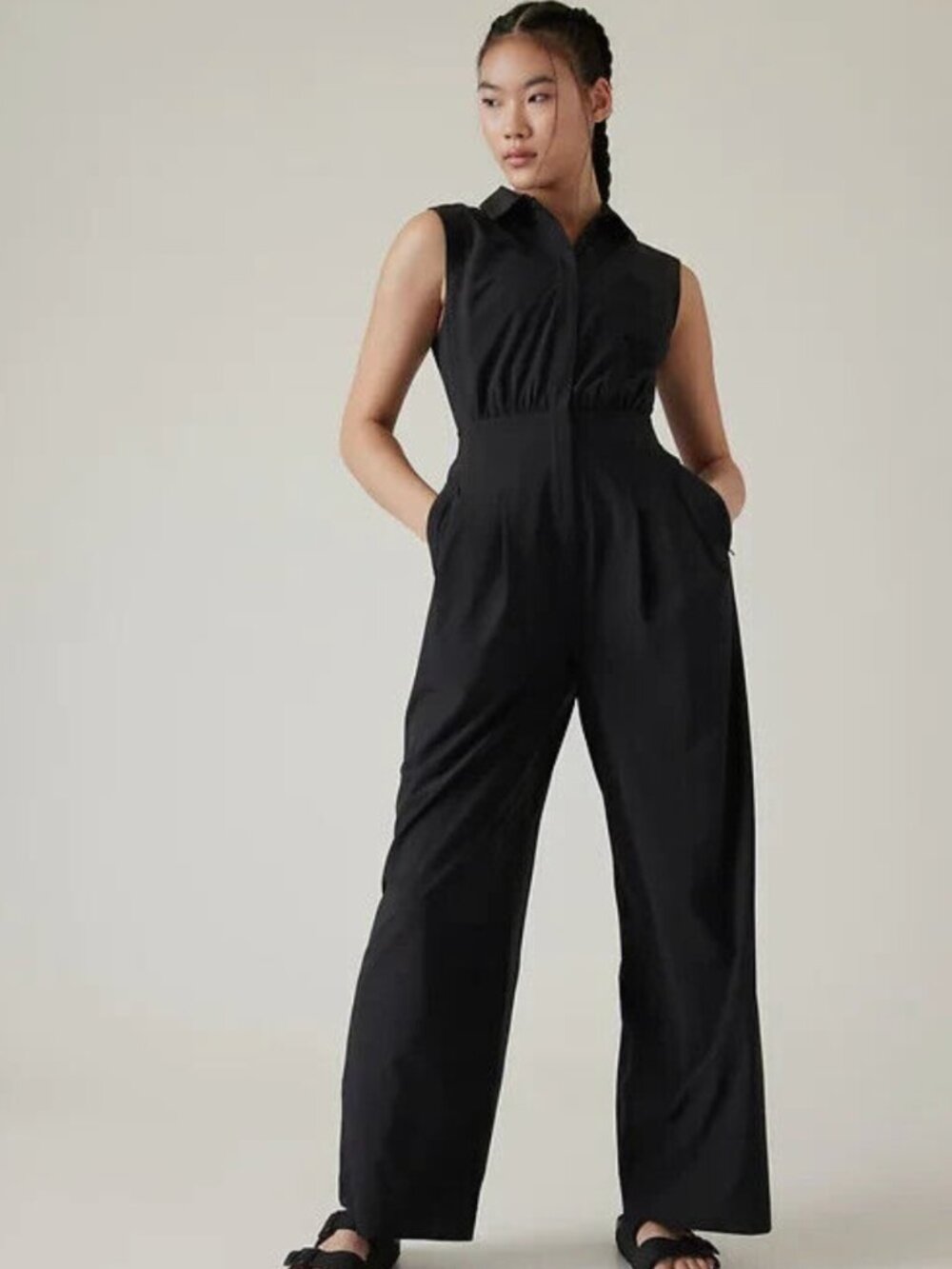 Athleta Brooklyn Heights Women's Size 6T Wide Leg Jumpsuit - Black